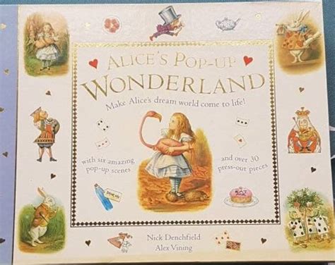 Alice in Wonderland Pop up Book Complete and Unused-6 Pop-up Scenes Over 2 Pages 30 Press Out ...