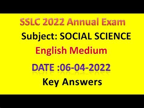 Sslc Social Annual Exam Social Science Final Exam Question Paper