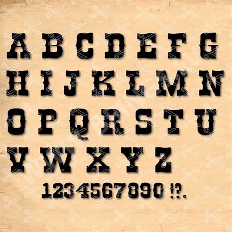 Western Monogram SVG PNG DXF Font - Western Alphabet