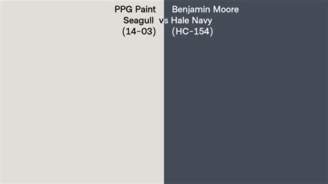 PPG Paint Seagull 14 03 Vs Benjamin Moore Hale Navy HC 154 Side By