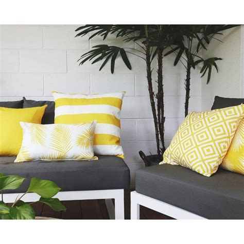 Byron Striped Waterproof Yellow Large Outdoor Cushion Cover Large