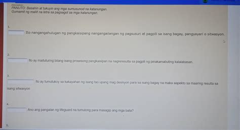 Panuto Basahin At Tukuyin Ang Mga Sumusunod Na Katanungan Gumamit Ng