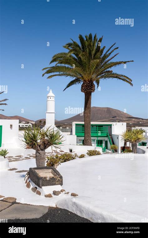 Typical Canarian Style Buildings And Tropical Plants El Campesino