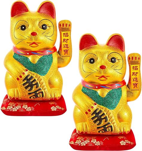 Amazon Suzile Pcs Maneki Neko Lucky Cat Waving Arm Chinese