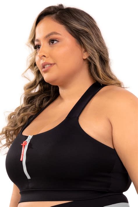 Top Focus Preto Em Suplex Poliamida BOJO Donna Carioca Moda Fitness