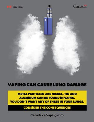 Vaping can cause lung damage: Mirror cling - Canada.ca