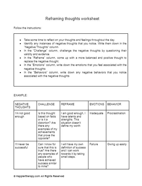 Consequential Thinking Worksheet Pdf Happiertherapy