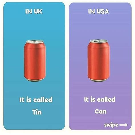 Difference Between American And British English Tin Vs Can Tap Vs Faucet