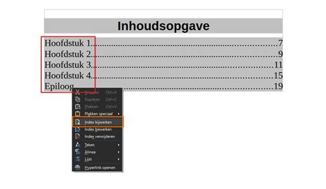 Inhoudsopgave Maken In Libreoffice Pumbo Nl