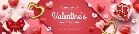 Happy Valentines Day Banner Background 17203560 Vector Art at Vecteezy