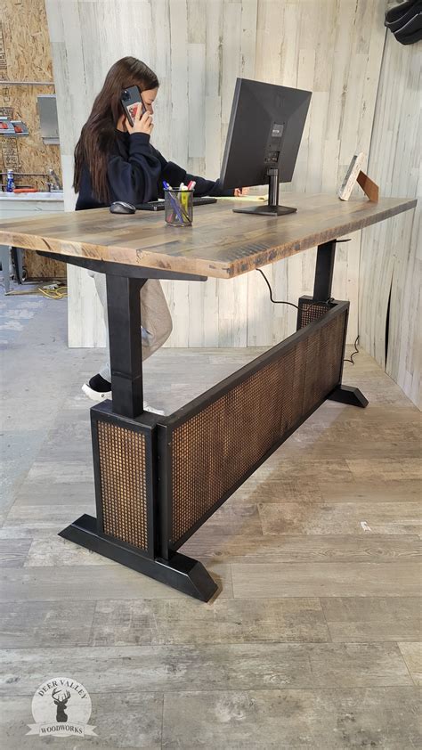 Buy Custom Made Reclaimed Barnwood Standing Desk, Reclaimed Wood Desk ...