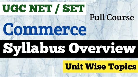 Ugc Net Set Exam Commerce Syllabus Overview Mh Set Ugc Net Exam