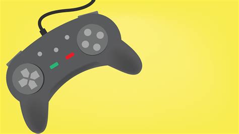 Macro Game Console Vector Illustration Game Joystick On Yellow