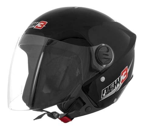 Capacete Para Moto Aberto Pro Tork New Liberty Three Preto Fosco Solid