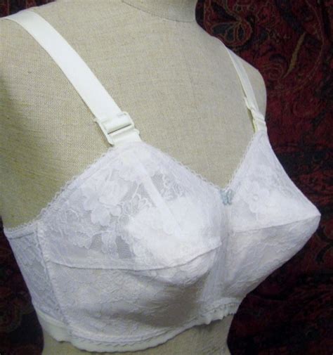 Vintage White Sheer Lace Cone Bullet Bra By By Vintagedressshoppe