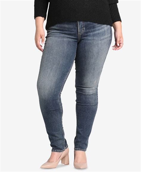 Silver Jeans Co Plus Size Avery High Rise Curvy Fit Slim Jeans Macys