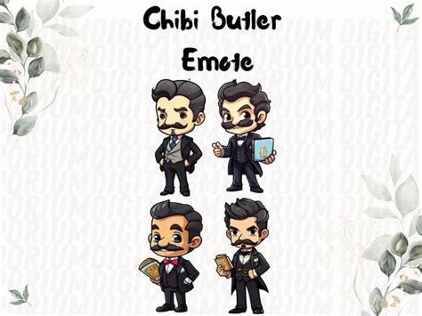 Chibi Butler Emote Chibi Servant Emote Black Suit Emote - Etsy | Chibi ...