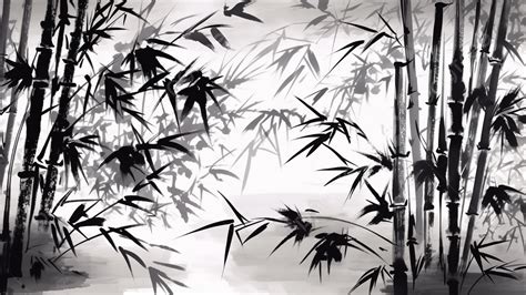 Bamboo Forest Bamboo Ink Background Bamboo Forest Bamboo Ink