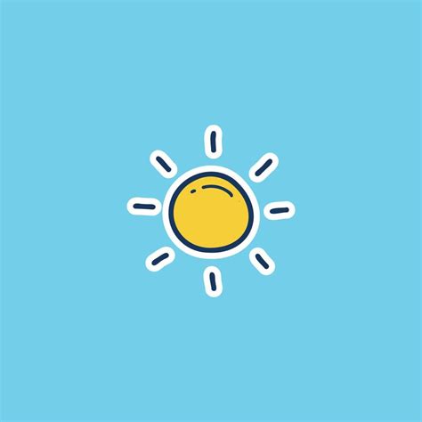 sun sunny weather icon doodle hand drawing outline fill style 15953208 ...