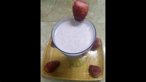 Yummy Strawberry Shake With Ice Cream And Preservation Of Strawberry