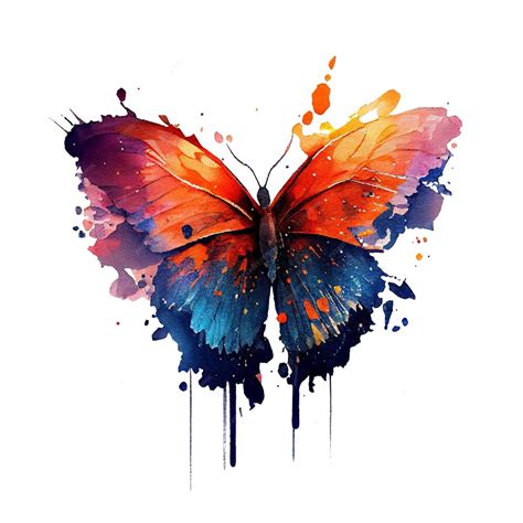 Premium Photo Watercolor Beautiful Colorful Butterfly Splashing