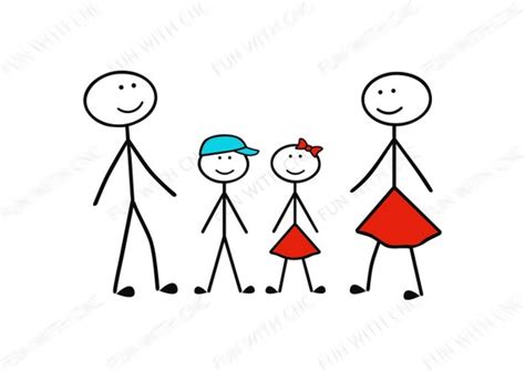 Stick People Svg Family Stick Figure Clipart Family Cartoon - Etsy