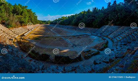 Ancient Olympic Stadium at Rhodes, Greece Stock Image - Image of odeon ...