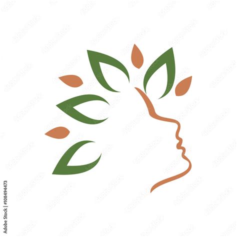 Spa Herbal Cosmetic Lady Nature Logo Symbol Stock Vector | Adobe Stock