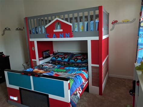 Fire Station with Fire Truck Bunk Bed | Ana White