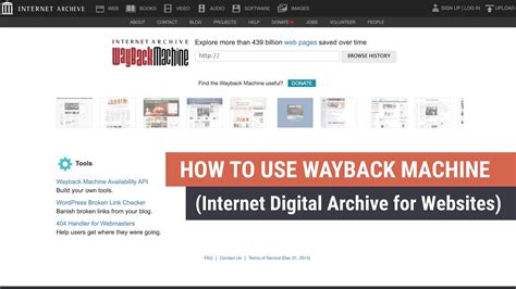 How To Use Wayback Machine Website History Youtube