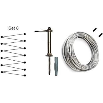 GARDINGER Rankseilsystem Edelstahl Komplettset 6 Schrauben 10 M