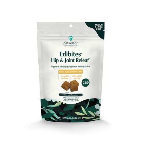 Hip And Joint Releaf Cbd Edibites For Dogs Peanut Butter Banana Pet