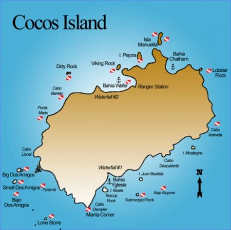 Cocos Island Map - ToursMaps.com