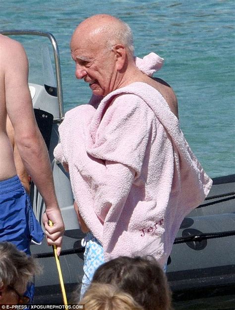 Jerry Hall And Shirtless Rupert Murdoch Put On An Affectionate Display