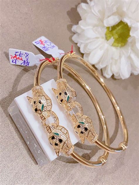 Panther Slim Bangle Jg K Gold Women S Fashion Jewelry Organizers