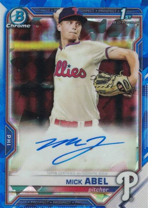 Mick Abel 2021 Bowman Sapphire Edition BSPA MA Chrome Prospect Auto