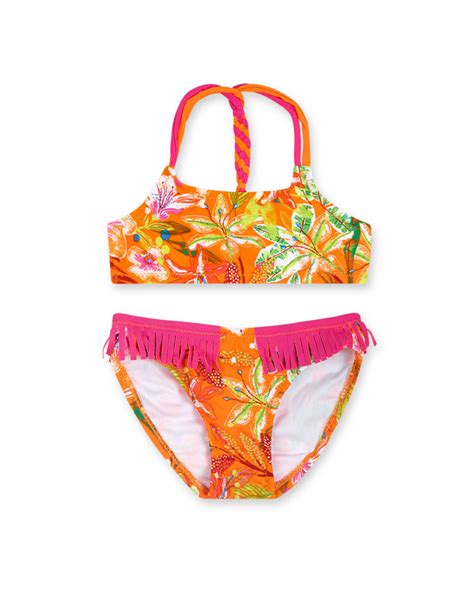 Acquista Bikini Da Bambina Con Stampa Arancione Eco Safari Tuc Tuc