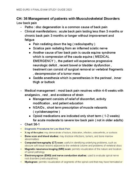 Med Surg Ii Final Exam Study Guide Rn Ch Management Of Patients