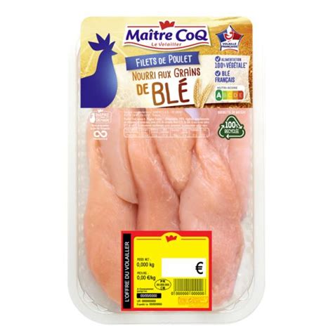 Filet De Poulet Blanc Maitre Coq La Barquette De G Prix Carrefour