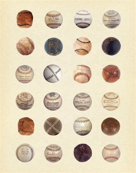 History Of The Baseball Baseballs From All Eras Baseball Etsy