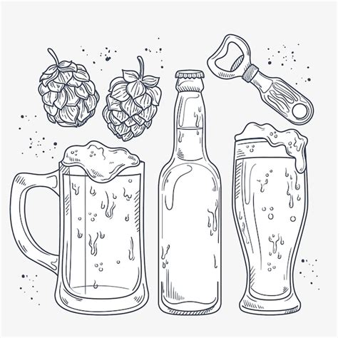 Free Vector | Hand drawn beer drawing elements