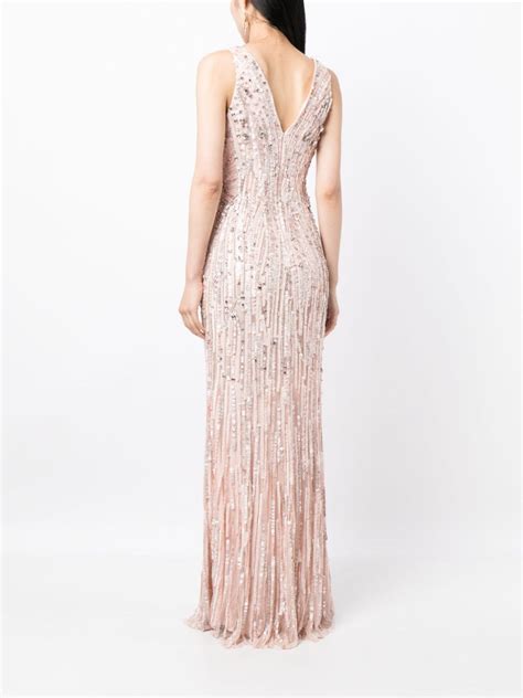 Jenny Packham Raquel Crystal Embellished Gown Pink Farfetch