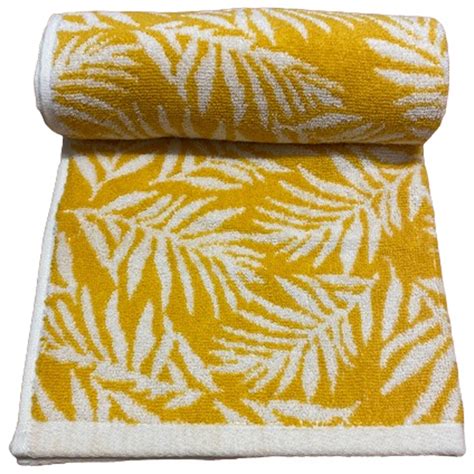 Bellissimo Botanical Turkish Cotton Ochre Bath Towel Wilko