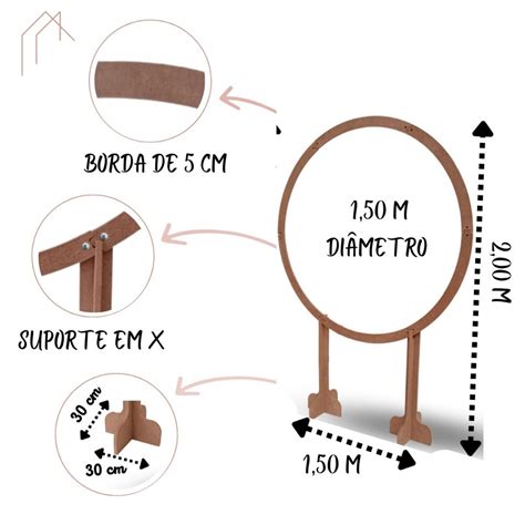 Arco De Festa Painel Redondo Madeira Mdf Cru Desmontável Shopee Brasil