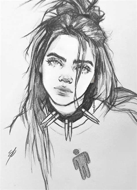 Billie Eilish Drawing Chica Tumblr Dibujo Dibujo Realista Dibujos