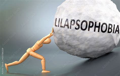 Lilapsophobia and painful human condition, pictured as a wooden human ...