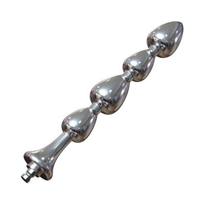 Hismith 8 2 Round Head Metal Beaded Anal Dildo Smooth Aluminium Anal