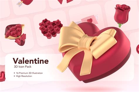 Valentine 3d Icon Pack Demo Figma