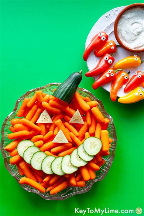 Halloween Veggie Tray With Pumpkin And Ghosts Key To My Lime