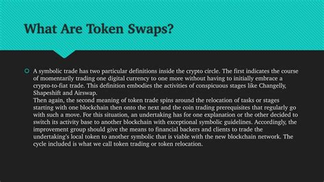 Ppt The Beginners Guide To Token Swaps Powerpoint Presentation Free